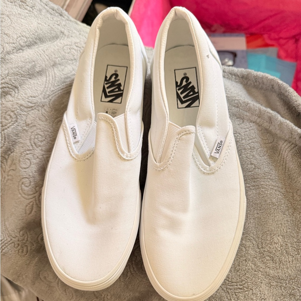 Vans Men's Classic White Slip-On Shoes
